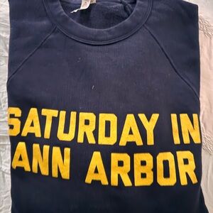 Bella Canvas Navy and Yellow Crew Neck Sweater (Saturday in Ann Arbor)